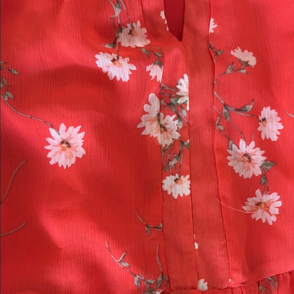 CeCe Orange Ruffled Tiered Sundress with Puff Sleeves - Picture 2 of 4